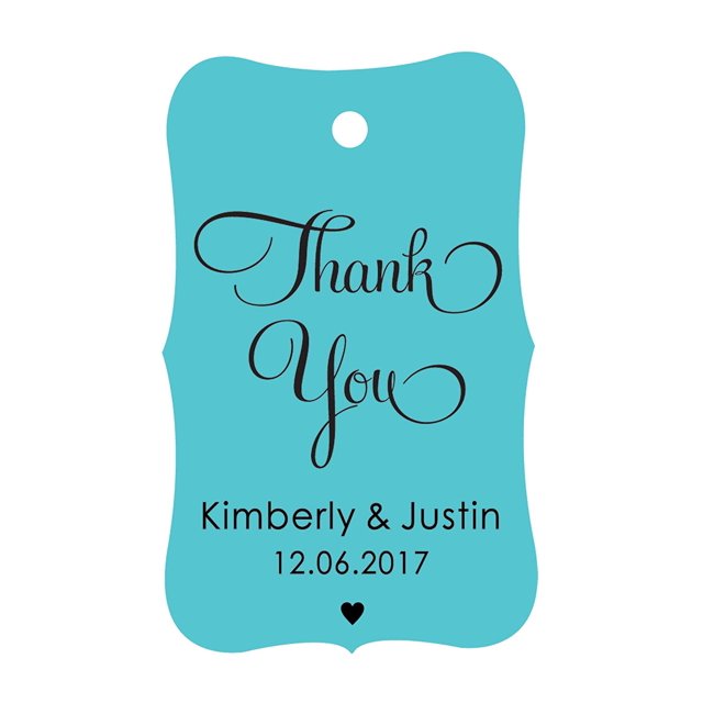 100 PCS Thank You Custom Made Hang Tags Personalized Wedding Favor Gift Paper Tags