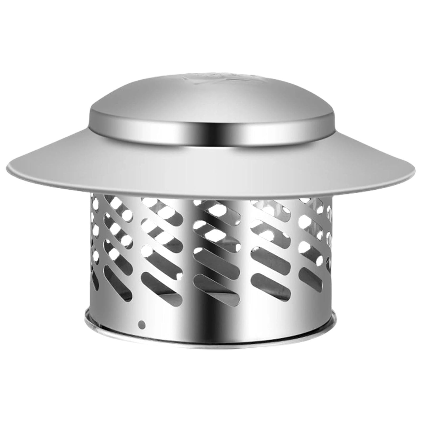 SDNall Housse de Pluie pour Cheminée en Acier Inoxydable, Chapeau de Pluie Rond Durable pour Évent de Toit, Conception à Brancher Bloque la Pluie et les Débris avec Résistance aux Hautes Températures