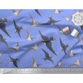 thumbnail image 2 of Soimoi Blue polyester Crepe Fabric Flying Woodpecker Bird Print Fabric by the Yard 52 Inch Wide, 2 of 3