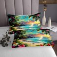 thumbnail image 3 of Erosebridal Cartoon Beach Coverlet Set Queen, Ocean Floral Leaf Bedding Set, Butterfly Decor, 3 of 5