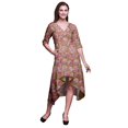 thumbnail image 1 of Bimba Robe Asymétrique à Poches en Coton Marron Illet Floral pour Femmes Robe de Soirée d'Été Midi-TTTG, 1 of 5