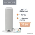 thumbnail image 2 of Diaper Genie Platinum Diaper Pail, Stone Gray, Stainless Steel, Foot Pedal, Odour Control, 2 of 9
