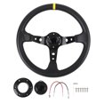 thumbnail image 2 of 14-inch Universal Racing Steering Wheel, PVC Aluminum Racing Steering Wheel Drifting Steering Wheel, Sports Steering Wheel for 6-hole Hub Adapter, 2 of 7