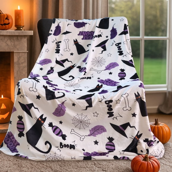 HITIME Cozy Blanket Printed Blanket Throw Halloween Collection Blanket - 300 GSM Fleece Blanket Throw Size Blanket for Home Decoration Ultra Soft Blanket Microfiber Throw Blanket (Throw - 50 x 60 )