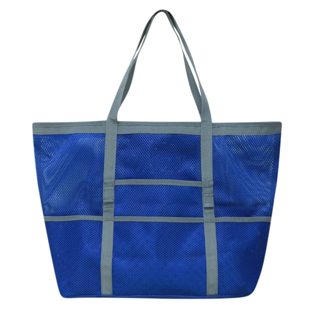 Grand Sac de Plage en Maille avec 8 Poches, 35L Sac de Rangement Imperméable pour Maillot de Bain, Sports, Voyage - Séchage Rapide & Design Résistant au Sable