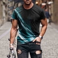 thumbnail image 1 of Mefallenssiah Hommes Hauts, Décolleté Hommes Décontracté Col Rond Impression Pull Sport Manches Courtes T Chemise Blouse, 1 of 1