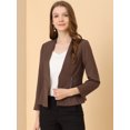 thumbnail image 2 of INSPIRE CHIC Blazer Court Sans Col à Fermeture Éclair pour Femme de Style Workwear, 2 of 6