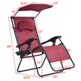 thumbnail image 2 of Patiojoy Recling Zero Gravity Chair with Drink Tray & Sunshade, Wine, 2 of 5