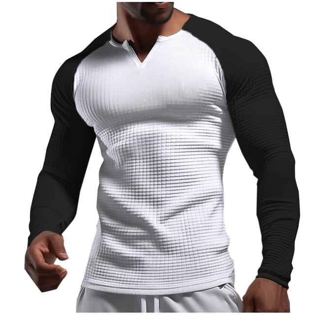 Birdeem Chandail Décontracté pour Hommes, Couleur Unie, Manches Longues, Col en V