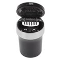 thumbnail image 3 of Car Ashtray, Black Stainless Steel Inside LED Mini Car Trash Can With Real Clock, Indoor Multipurpose  Trash Can For Car, 3 of 8