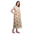 thumbnail image 2 of Moomaya Printed Sleepwear Cotton Ruffled Border Womens Maxi Nightdress, 2 of 5