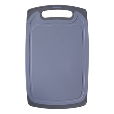 RXIRUCGD Cutting Boards, Plastic Cutting Boards for Kitchen Chopping Board with Juice Grooves Easy-Grip Handles,Gray