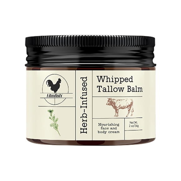 Skincare Lotion Handmade Whipped Tallow Balm 1.3Oz - Grass-Fed Beef Fat Moisturizer for Dry Skin, Baby-Safe Body Butter