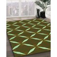 thumbnail image 3 of Ahgly Company Tapis d'Intérieur Lavable à la Machine, Carré, Transitionnel, Vert Oignon Vert, Tapis de Zone, 5 Pieds Carré, 3 of 7