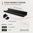 thumbnail image 4 of Floating Shelves Wall Shelves Set of Wood Storage Shelves with Ledge Wall Mounted Floating Shelf for Living Room Kitchen Bedroom Books Photo Frames Decor Walnut, 4 of 8