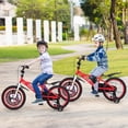 thumbnail image 4 of Costway Vélo 18 Pouces pour Enfant de 4 à 8 Ans avec Guidon et Selle Réglables en Hauteur, Frein à Main, Rouge, 4 of 10