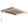 thumbnail image 2 of Gymax 10 x 8.2 ft Outdoor Patio Retractable Awning Polyester Sunshade Cover w/ Manual Crank Handle Deck Beige, 2 of 10