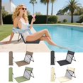 thumbnail image 1 of Beach Chair under $5! CQCYD Foldable Beach Mat with Backrest, Portable Outdoor Reclining Mat, Adjustable Sun Lounger for Camping, Padded Beach Chair with Carry Bag, 1 of 9