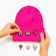 thumbnail image 4 of Kids Winter Beanies with Fun Mix&Match Swap Charms, 4 of 8
