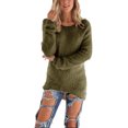 thumbnail image 1 of UKAP Ladies Jumper Tops Winter Warm Sweater Solid Color Pullover Baggy Loungewear Sweaters ArmyGreen M, 1 of 1