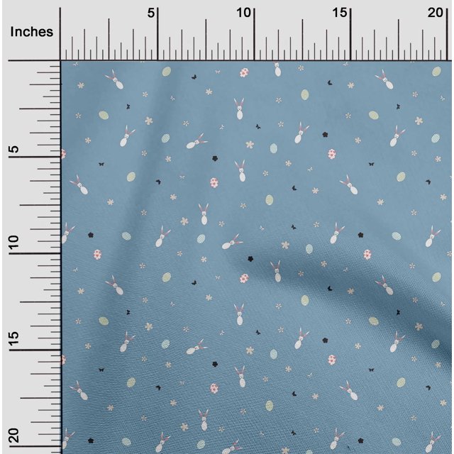 oneOone Silk Tabby Fabric Easter Egg|Floral & Rabbit Animal Fabric Prints by Yard 42 Inch Wide