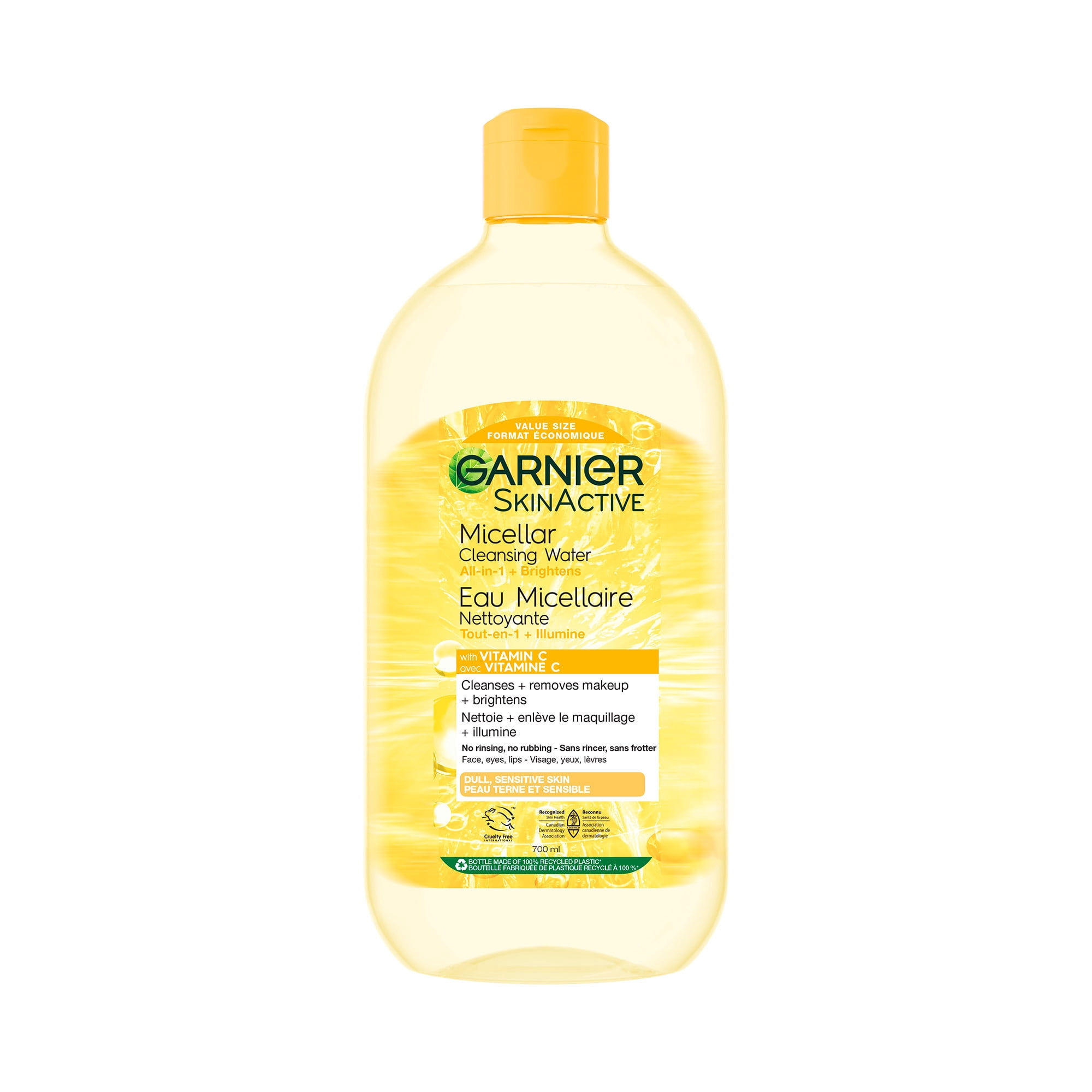 Garnier Eau Micellaire, Démaquillant, Nettoyant Tout-en-un, avec Vitamine C