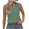 thumbnail image 1 of Timegard Womens Tank Tops Eyelet V Neck Button Slim Fitting Sleeveless Tops Casual Summer Beach Vacation, 1 of 5