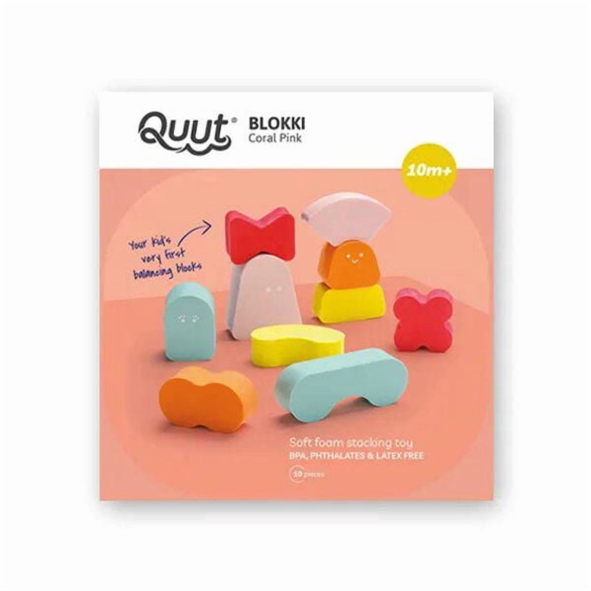 Quut - Blokki: Coral Pink - Soft Foam Stacking Toy - - Balancing Blocks for Creative & Playful Figures - Different Shapes & Colors