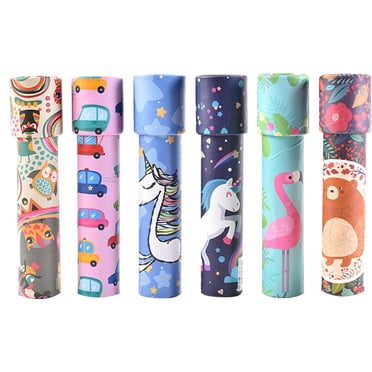 MasteelfCA 6 Pcs Jouet Kaléidoscope Dessin Animé Imprimé Kaléidoscope Jouet d'Expérience Scientifique Drôle Kaléidoscope Éducatif Précoce Jouets pour Enfants (Style Aléatoire)