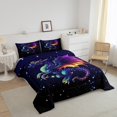 thumbnail image 3 of Erosebridal Cartoon Dragon Bedding Full Comforter Set, Dreamy Galaxy Down Comforter, Gradient Animal Decor , Reversible, 3 of 7