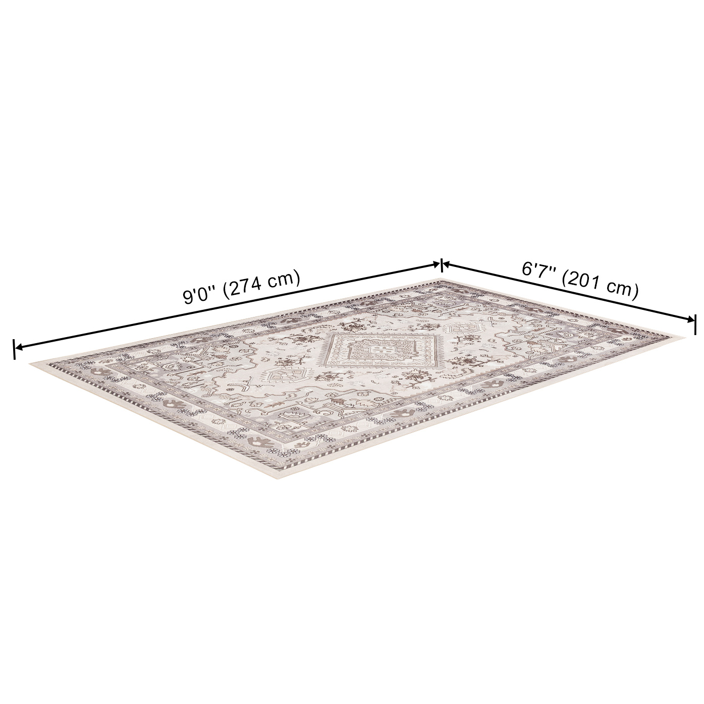 Tapis Oriana Lavable A la Machine Traditionnel pour Salon, Chambre, Salle Manger, Entrée, Couloir et Plus Encore.
