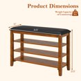 thumbnail image 3 of Gymax Shoe Rack Bench Rubber Wood Entryway Bench w/Adjustable Shelves & Soft Cushion, 3 of 10
