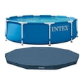 thumbnail image 1 of Metal Frame Above Ground Swimming Pool w/ 10 Foot Round Swimming Pool Cover, 1 of 8