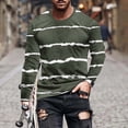 thumbnail image 2 of FAIWAD Long Sleeve Shirts for Men Striped Print Round Neck Tee Tops Comfort Workout Tunics Clothes, 2 of 5