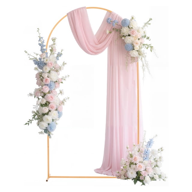 VEVOR Arch Backdrop Stand, 7.2 x 4 ft, Stable Structure, Easy Assembly, 1 Set Gold Metal Arch Backdrop Stand for Wedding, Birthday Party, Graduation, Holiday Celebration, and Ceremony Decoration