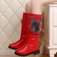thumbnail image 3 of Dakaela Girls Knee High Boots Leather Zipper Bowknot Winter Shoes Low Chunky Heel Combat Riding Boot 3-12Y, 3 of 8