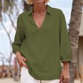 thumbnail image 5 of Jacenvly Hauts pour Femmes Décontractés Liquidation Chemise à Manches Longues Col Porte Tube Régulier Couleur Unie Haut pour Femme Chemise Hauts pour Femmes Liquidation, 5 of 5