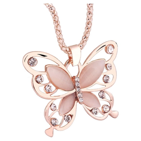 TopLLC Necklaces for Women Fashion Women Rose Gold Opal Pendant Long Chain Necklace Jewelry Jewelry Gifts on Clearance