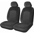 thumbnail image 2 of AUTO DRIVE Jacquard and Velour 2PC Front Seat Cover Low Back, Black, 2 of 7