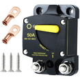 thumbnail image 1 of 50 Amp Marine Circuit Breaker Resettable 50A with Manual Reset Switch Button for Boat Trolling RV Yacht, 12V - 48V DC, 1 of 4