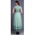 thumbnail image 4 of Bimba Robe Anarkali Damassé Menthe Pastel Col Mandarin Sans Manches Kurtis pour Femmes Robe Maxi à Imprimé XXX-Large, 4 of 6