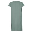 thumbnail image 4 of Mens V Neck Linen Robe Short Sleeve Kaftan Thobe Long Gown Saudi Arab Thobe Islamic Muslim Dubai Robe, 4 of 5