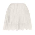 thumbnail image 4 of Miqool Womens Lace Mini Skirt Low Rise Pleated Ruffle Half Slip Skirt Layered Flowy Short Skirt Streetwear, 4 of 7
