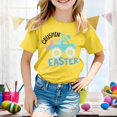 thumbnail image 2 of PMVFHDE Tenue de Pâques Fille T-Shirt Graphique de Pâques / Imprimé Lapin et Oeuf Manches Courtes Col Ras du Cou / T-Shirt de Fête en Coton Doux pour Tout-Petit / Tenue Décontractée Printemps Été Jaune,6-7 Ans, 2 of 4