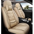 thumbnail image 1 of Maidao 2PCs Front Car Seat Covers Leather for buick for Envision 2016-Present 2 Seats Airbag Compatible Waterproof Soft Front Set Cushion Protector with Pillows with Pillows Beige, 1 of 6