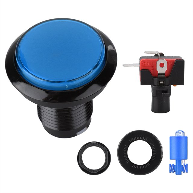Illuminated Game Button,Round LED Lamp Illuminated Arcade Buttons Arcade Machine Game Button Enhanced Durability