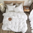 thumbnail image 4 of JOLUSERE 100% Organic Cotton Duvet Cover Twin Size, 2 Pieces Double Layer Cotton Gauze Bed Set Duvet Cover,Pearl White, 4 of 12