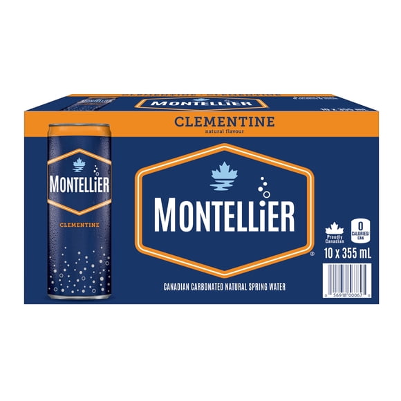 Montellier Clementine Natural Spring Water 10 x 355 mL, Cans