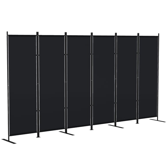 HOMCOM 6 Panel Room Divider, Folding Privacy Screen, Black