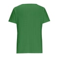 thumbnail image 4 of Plebaso Hauts d'Été pour Femmes Col Rond Manches Courtes T-Shirts Ajourés Décontractés Chemisiers à Boutons P-5TG, 4 of 5